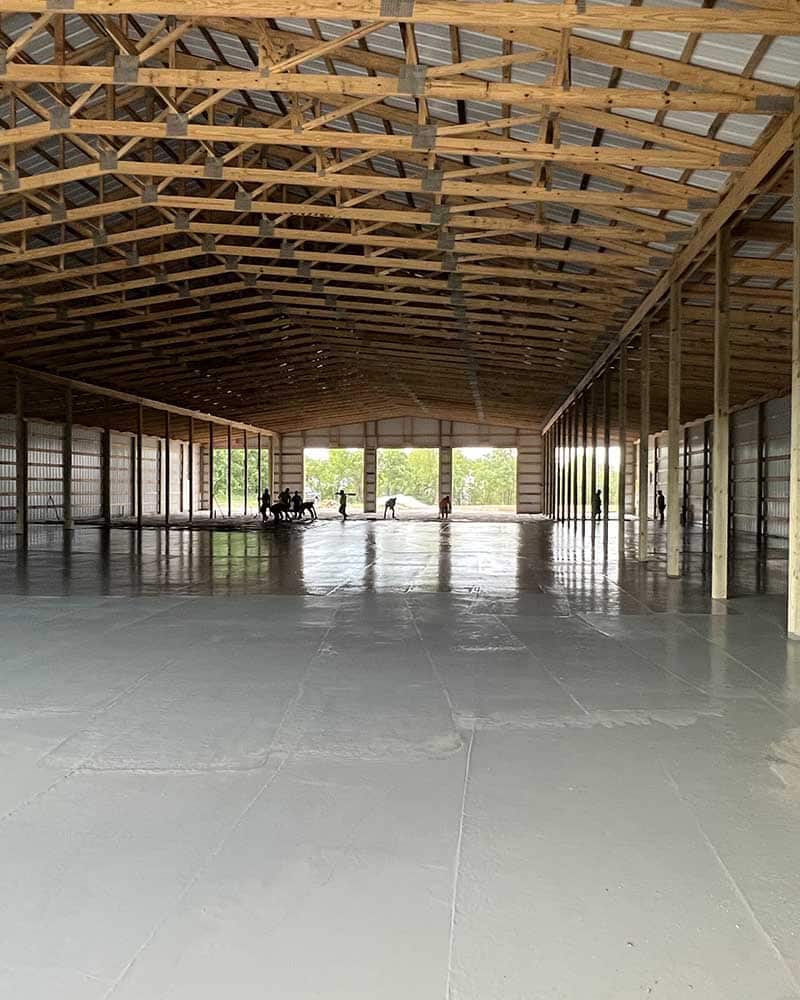 pole barn inside 1000 meadows buildings